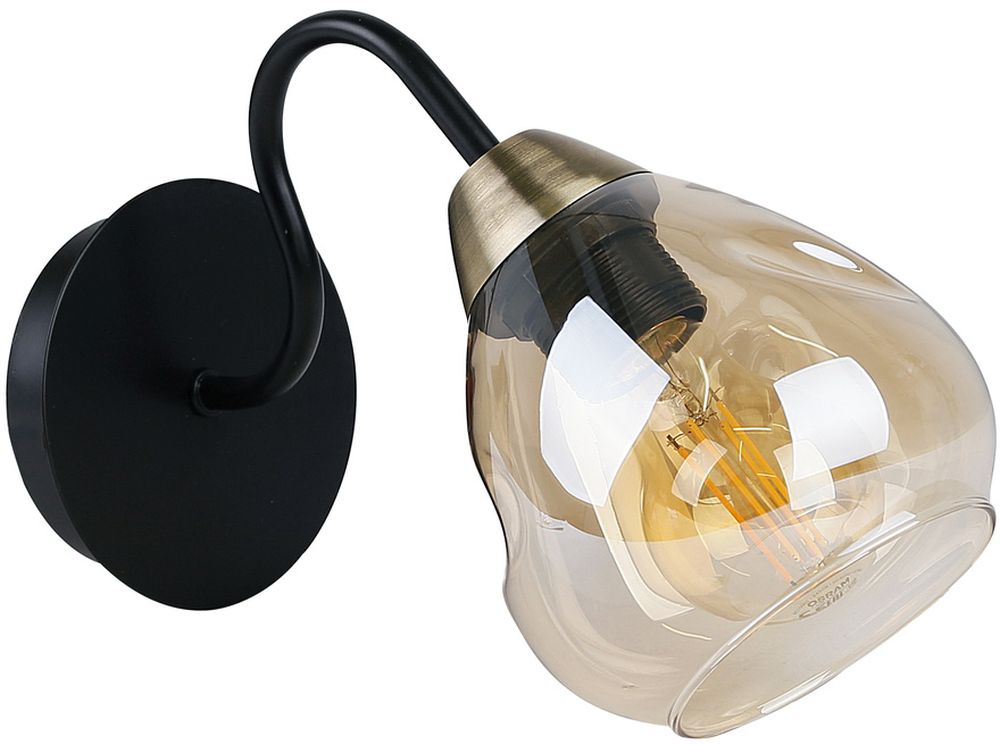 Candellux Unica wandlamp 1x40 W zwart-bedampt-gouden 21-00866