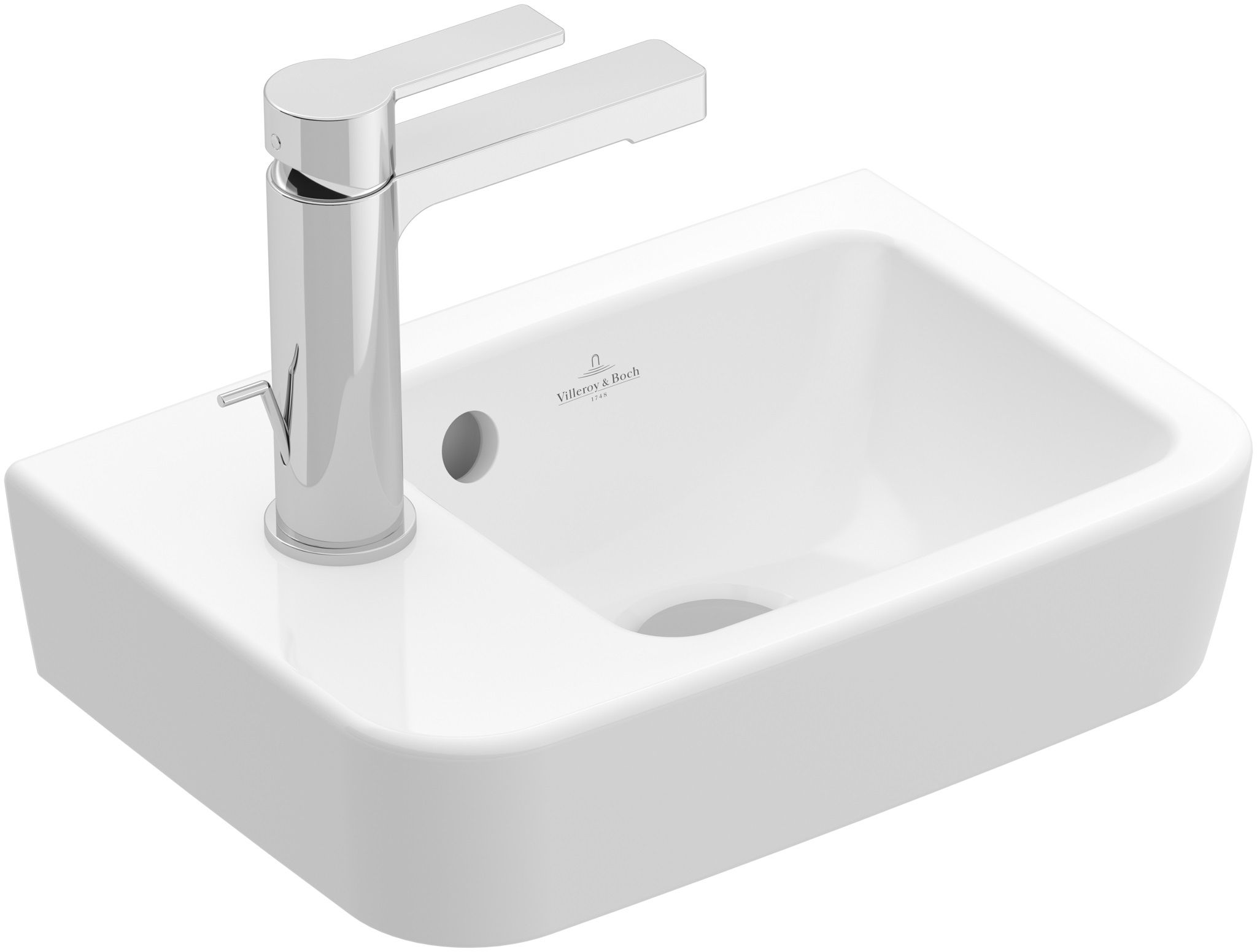 Villeroy & Boch O.Novo wastafel 36x25 cm rechthoekig klassiek wit glans 43423601