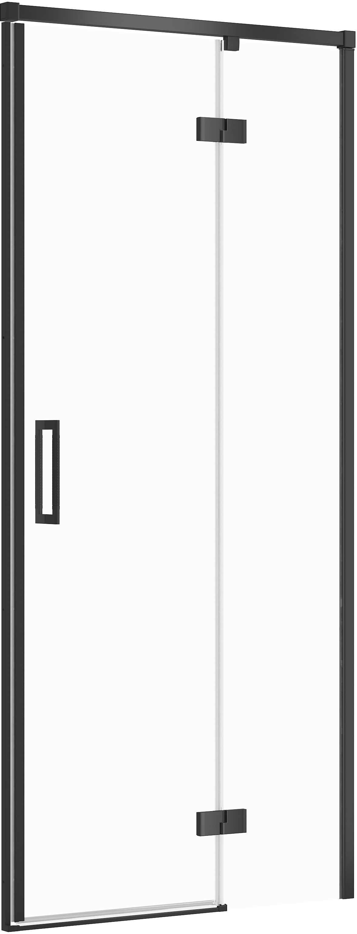 Cersanit Larga douchedeur 90 cm kantelbaar zwart mat/helder glas S932-124