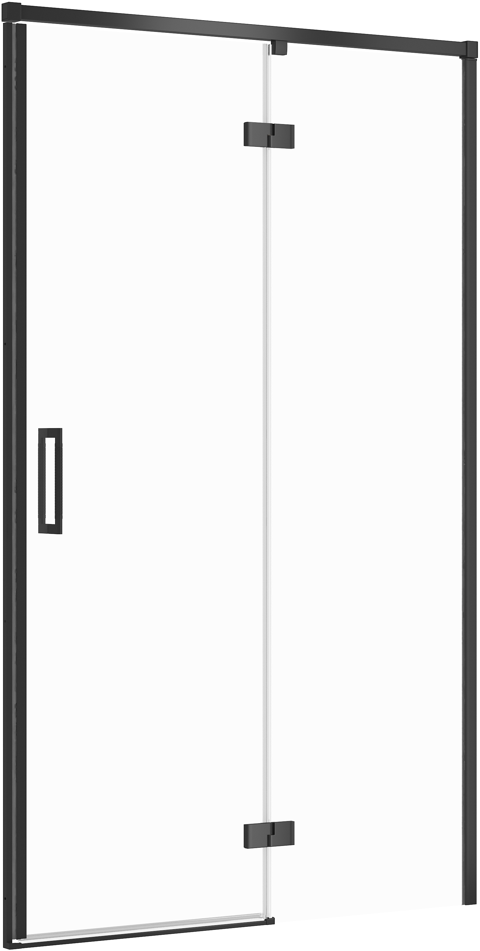 Cersanit Larga douchedeur 120 cm kantelbaar zwart mat/helder glas S932-126