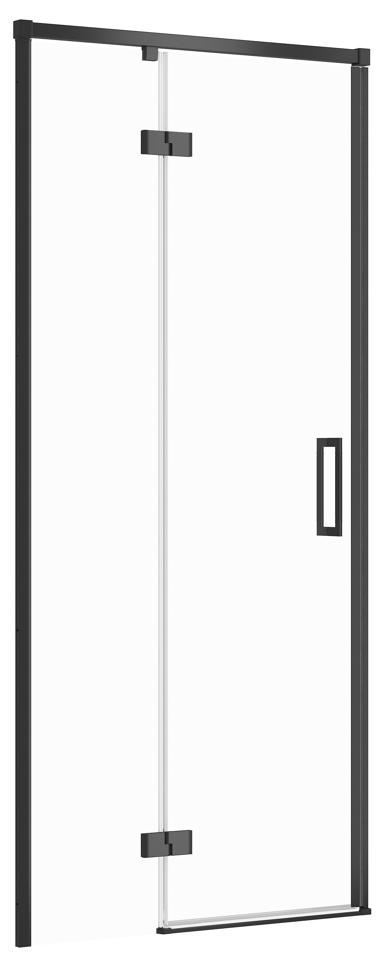 Cersanit Larga douchedeur 90 cm kantelbaar zwart mat/helder glas S932-128