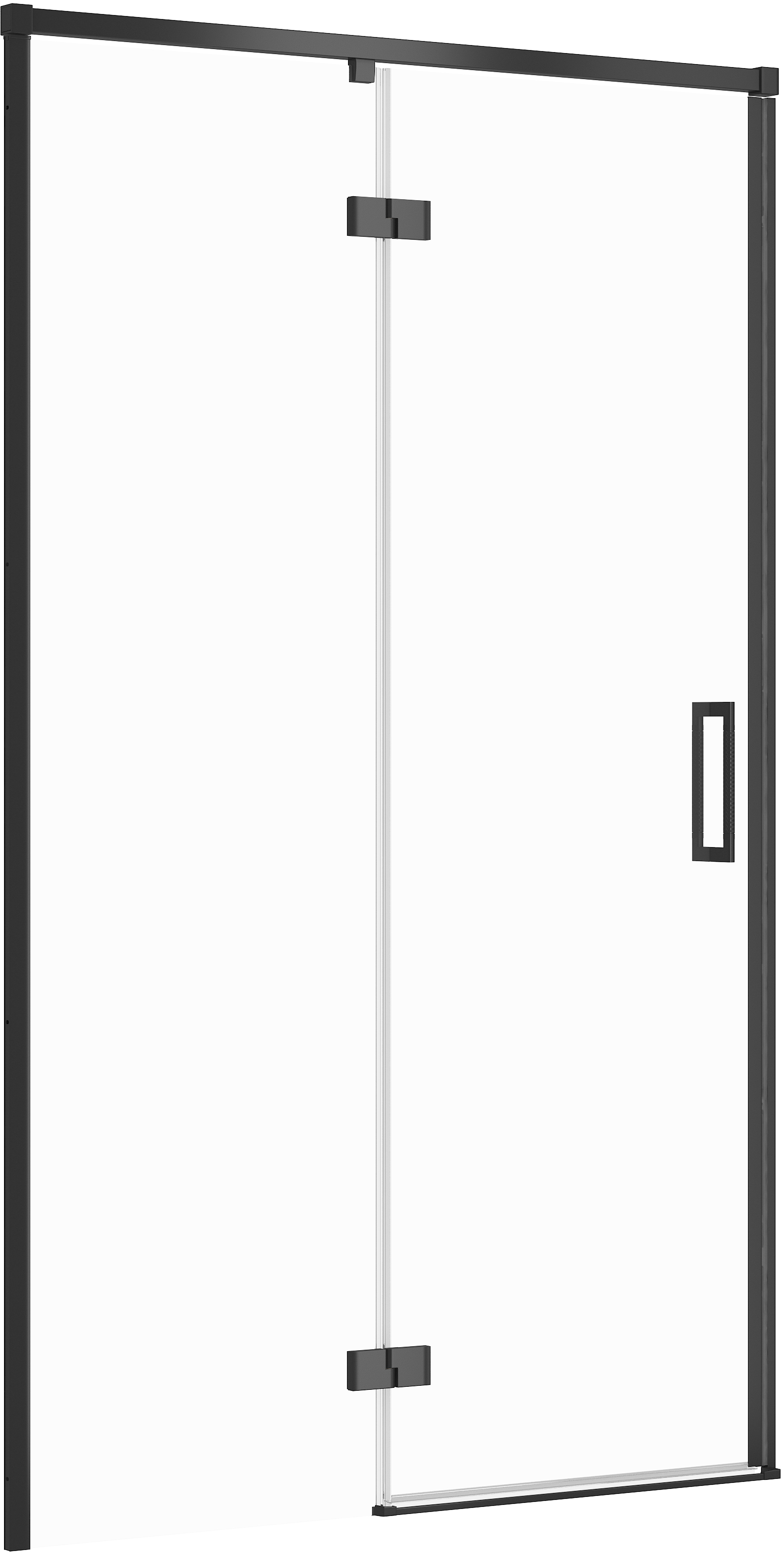 Cersanit Larga douchedeur 120 cm kantelbaar zwart mat/helder glas S932-130