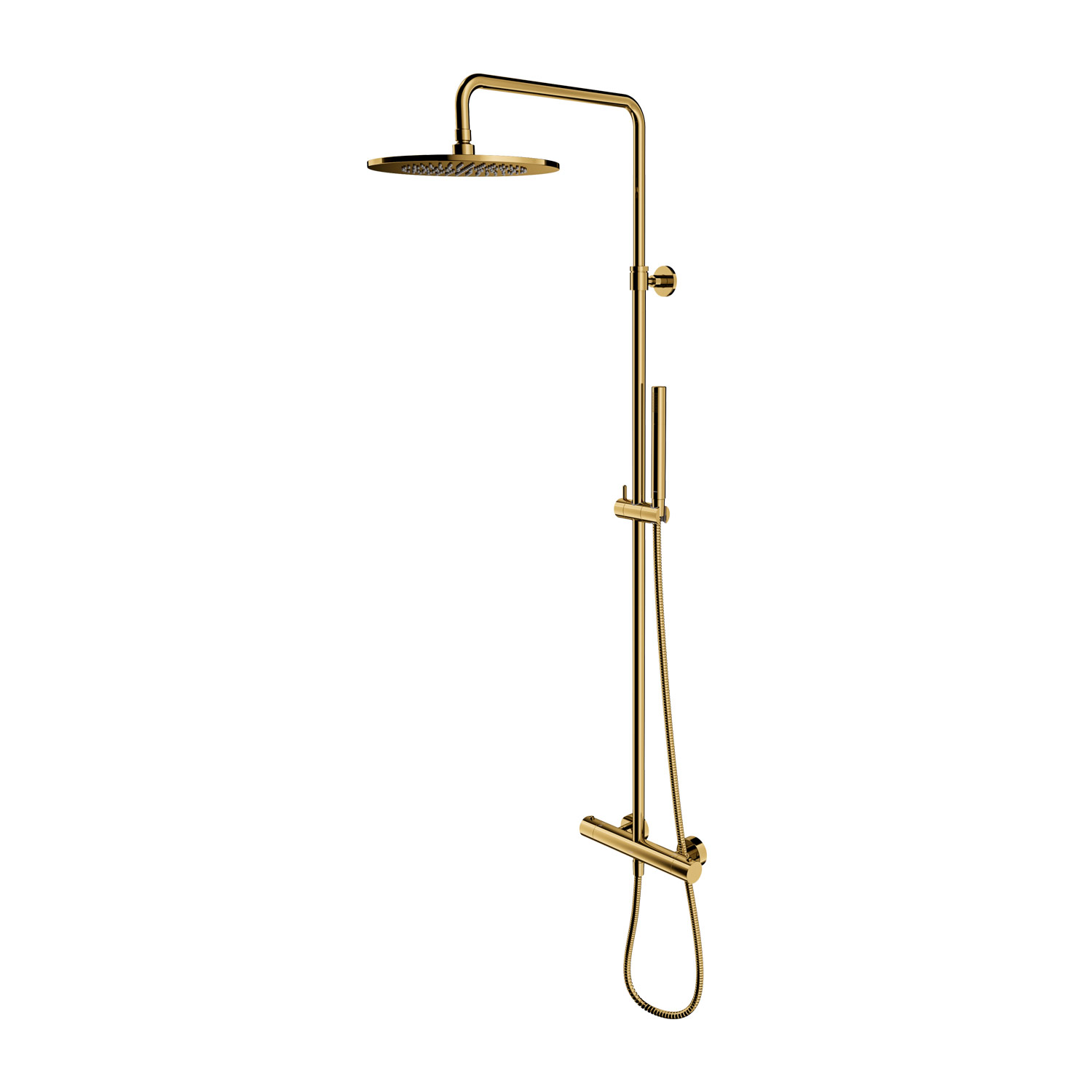 Omnires Y doucheset wand met thermostaat met regendouche gouden Y1244SUGL