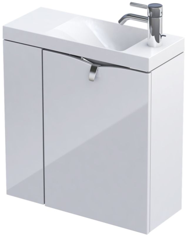 Oristo Siena wastafel met kast 55 cm wit OR45-ZD2D-55-1-L
