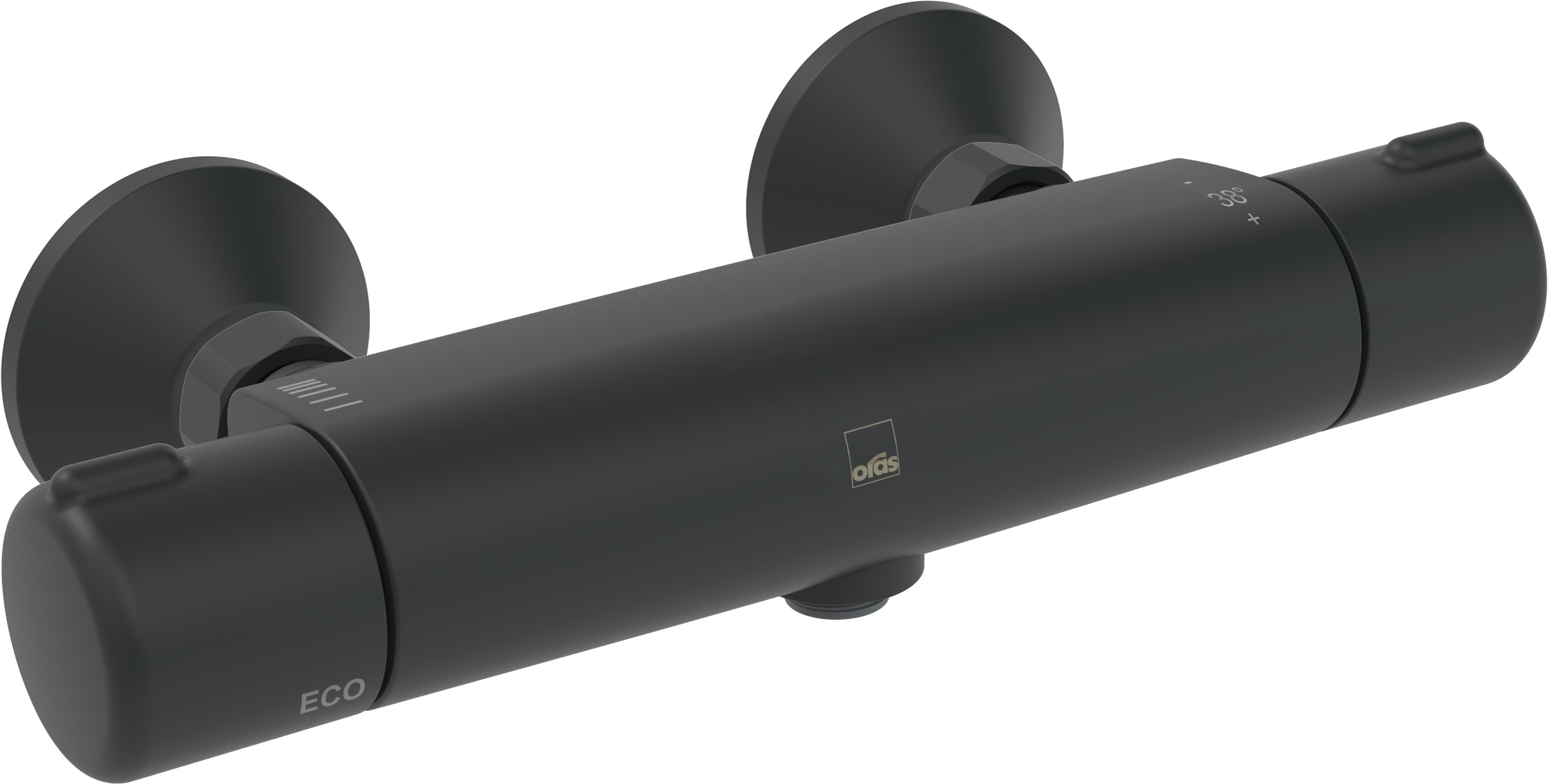 Oras Nova douchekraan wand met thermostaat zwart 7460-33