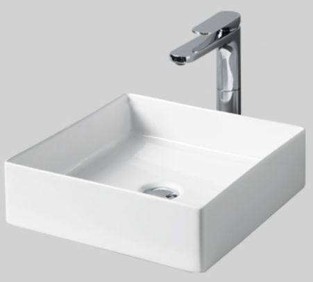 Art Ceram Scalino wastafel 38x38 cm vierkant opbouw wit glans SCL00101;00
