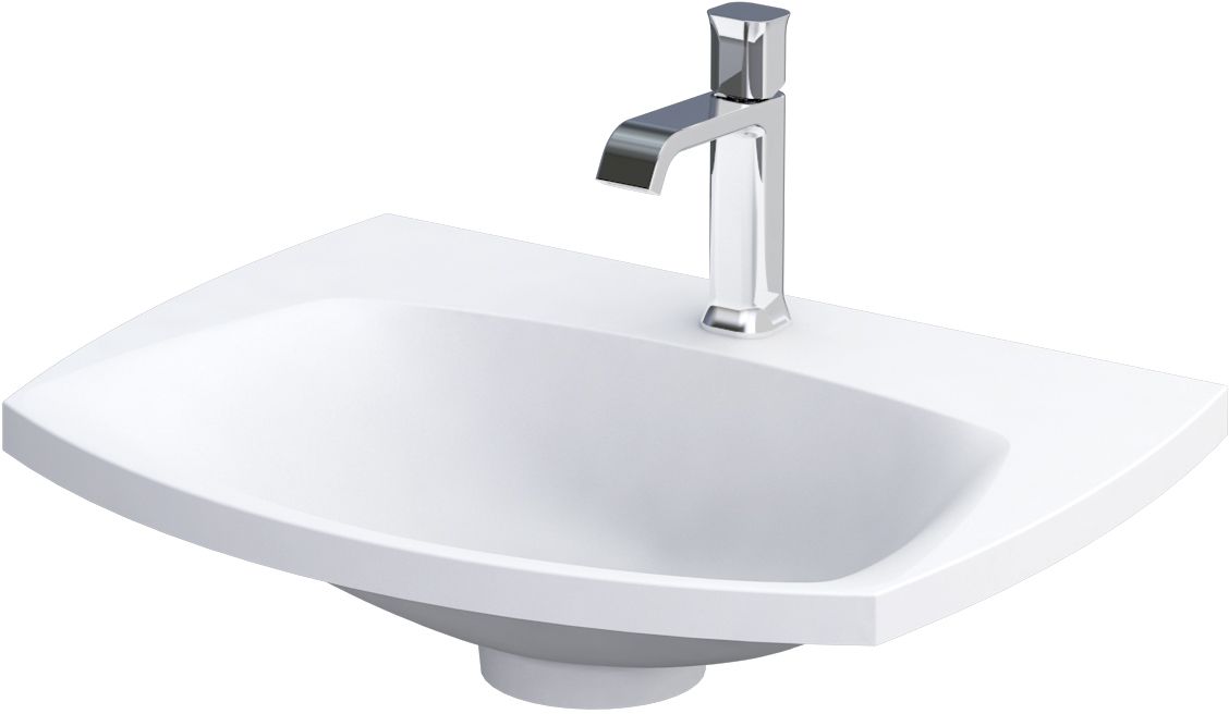 Oristo Louis wastafel 62x48 cm rechthoekig meubel wit mat UME-LU-62-93