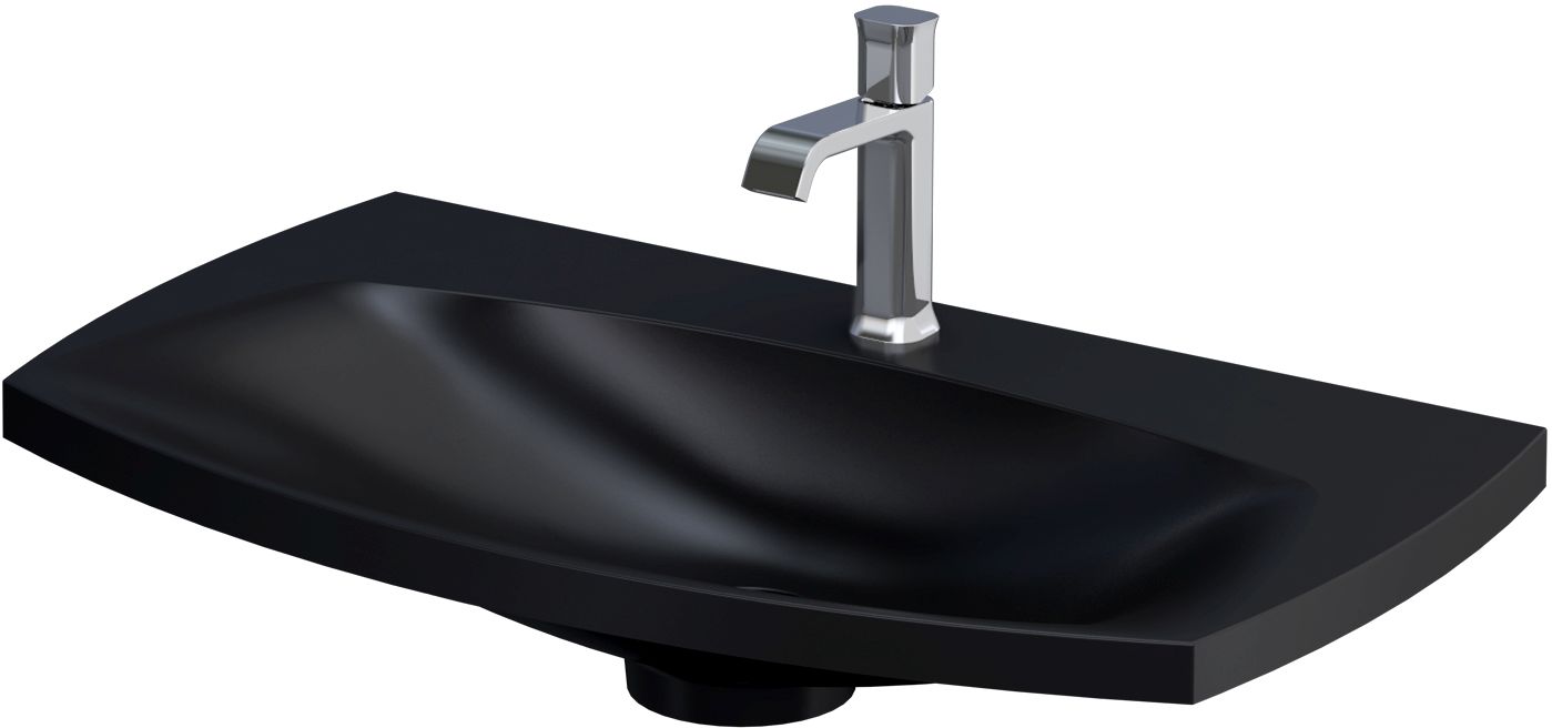 Oristo Louis wastafel 82x48 cm rechthoekig meubel zwart mat UME-LU-82-94