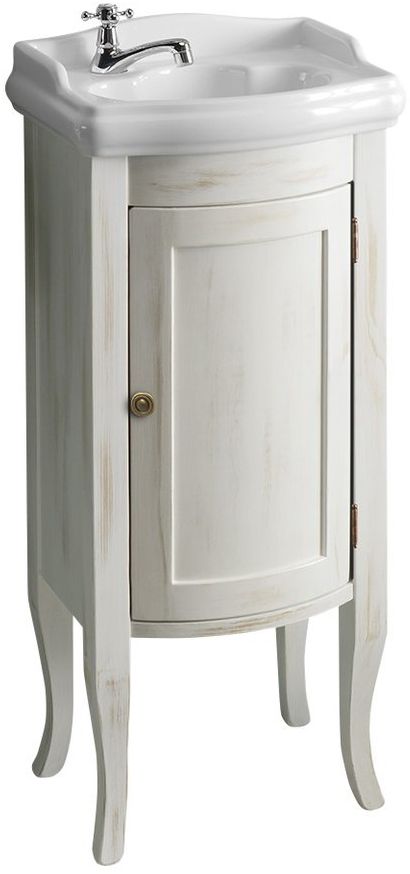 Sapho Retro kast 36.5x28x85 cm onder de wastafel staand wit-hout 1641