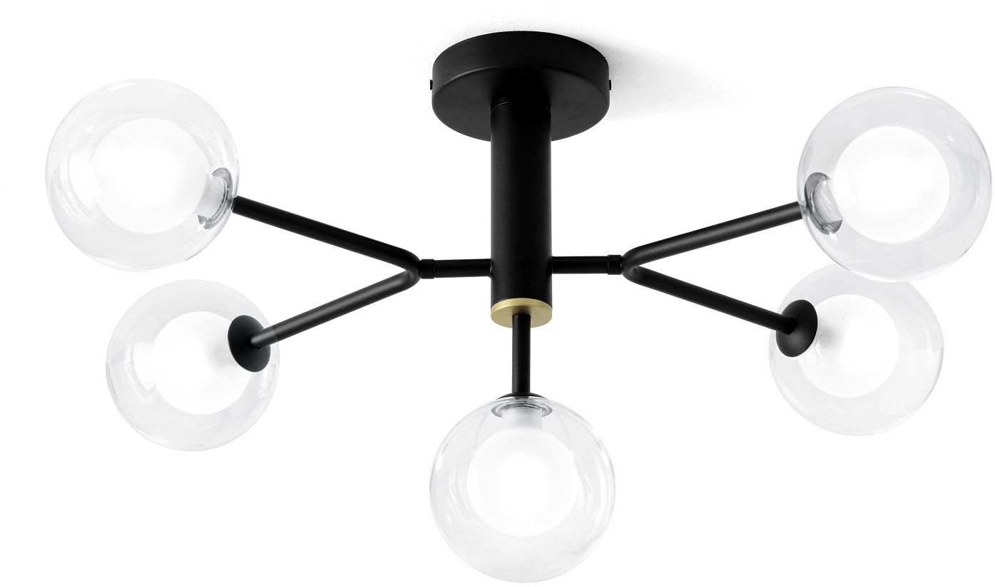 Miloox Cosmo plafondlamp 5x40 W zwart-doorzichtig 1744.166