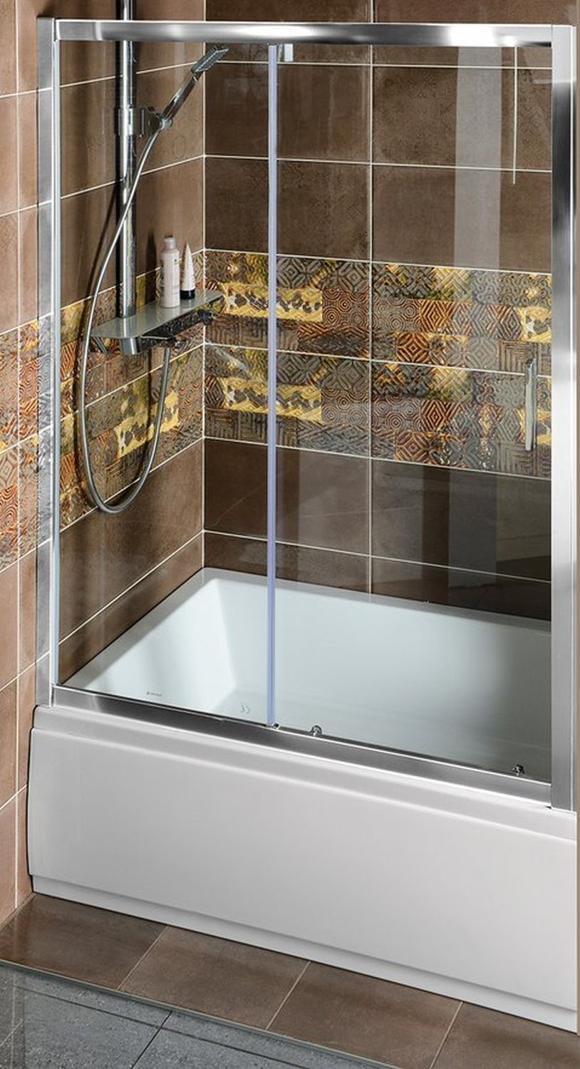 Polysan Deep douchedeur 140 cm schuifbaar chroom glans/helder glas MD1416