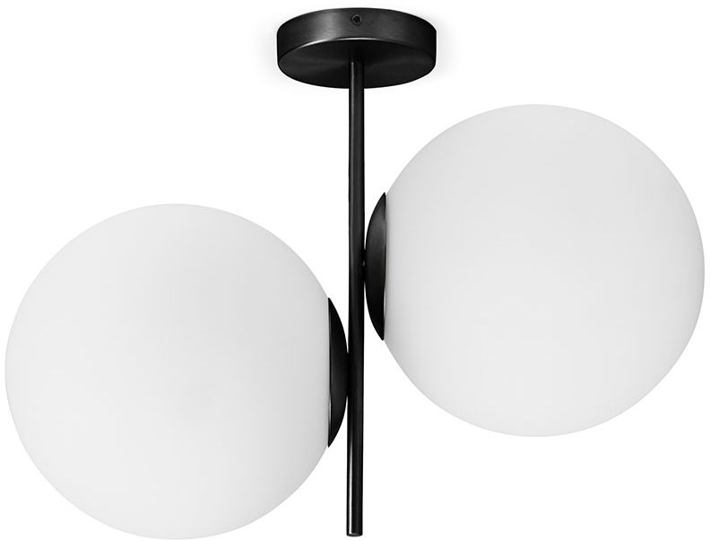 Miloox Jugen Black plafondlamp 2x40 W wit-zwart 1744.203
