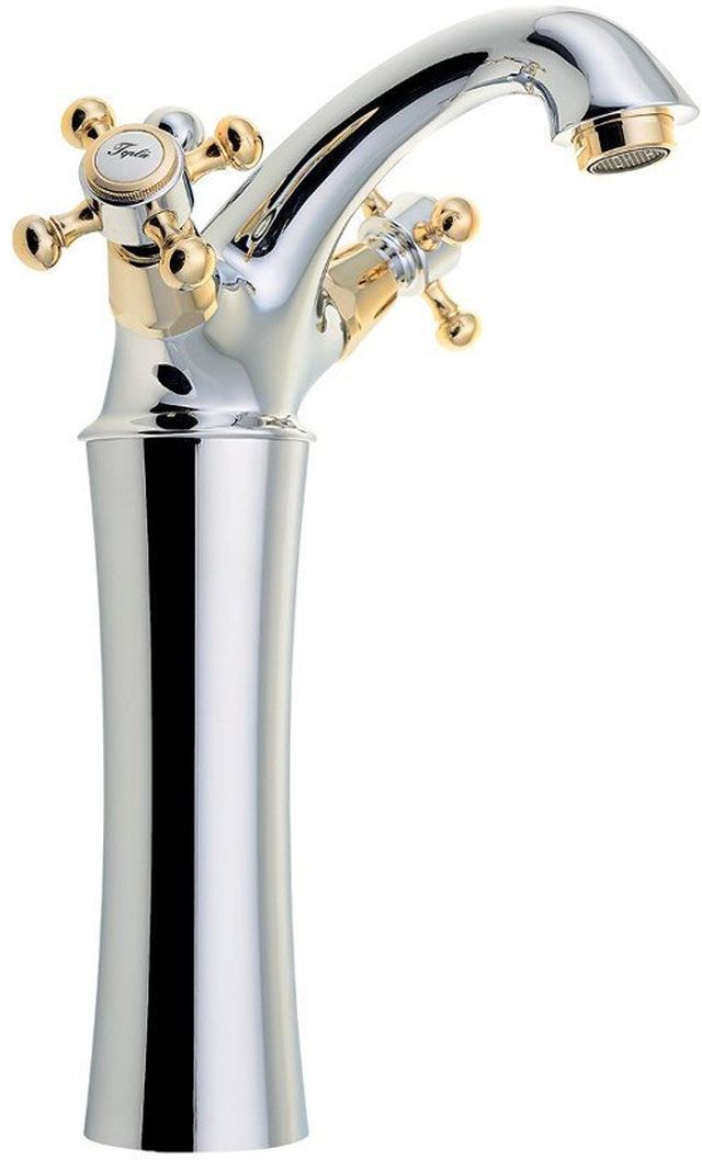 Sapho Antea wastafelkraan staand chroom-gouden 3172L