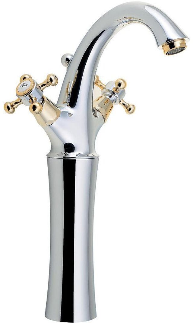 Sapho Antea wastafelkraan staand chroom-gouden 3272L