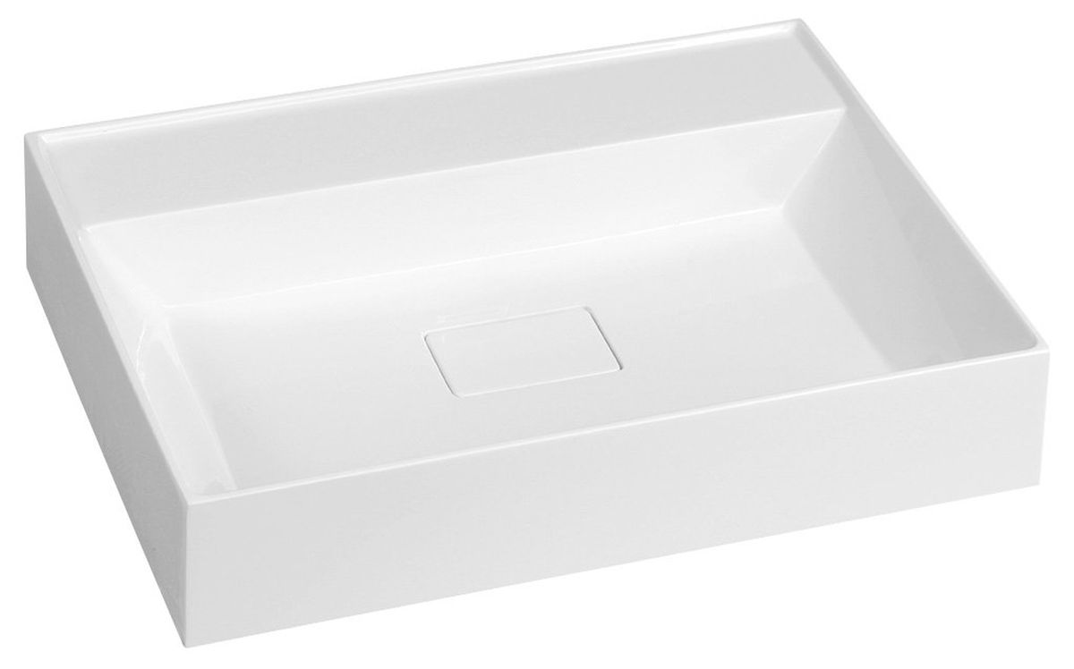Sapho Godiva wastafel 58x44 cm rechthoekig opbouw wit glans GU058-0