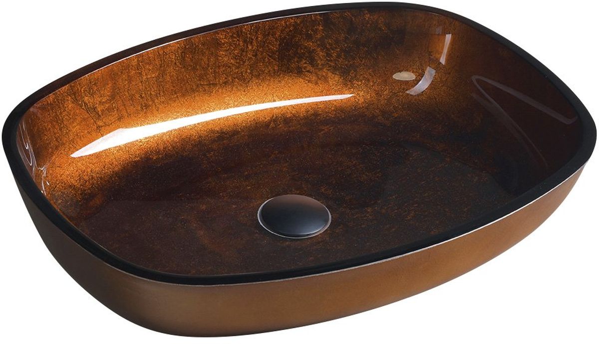 Sapho Beauty wastafel 54x40 cm ovaal opbouw brons/beige glans TY223