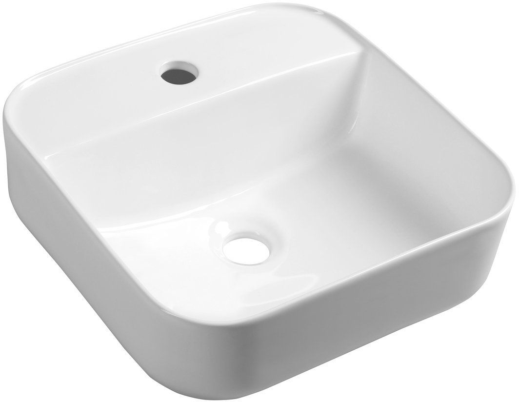 Sapho Molveno wastafel 39.5x39.5 cm vierkant opbouw wit glans AR453