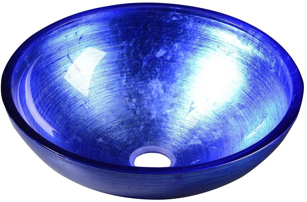 Sapho Murano wastafel 40x40 cm rond opbouw blauw glans AL5318-65