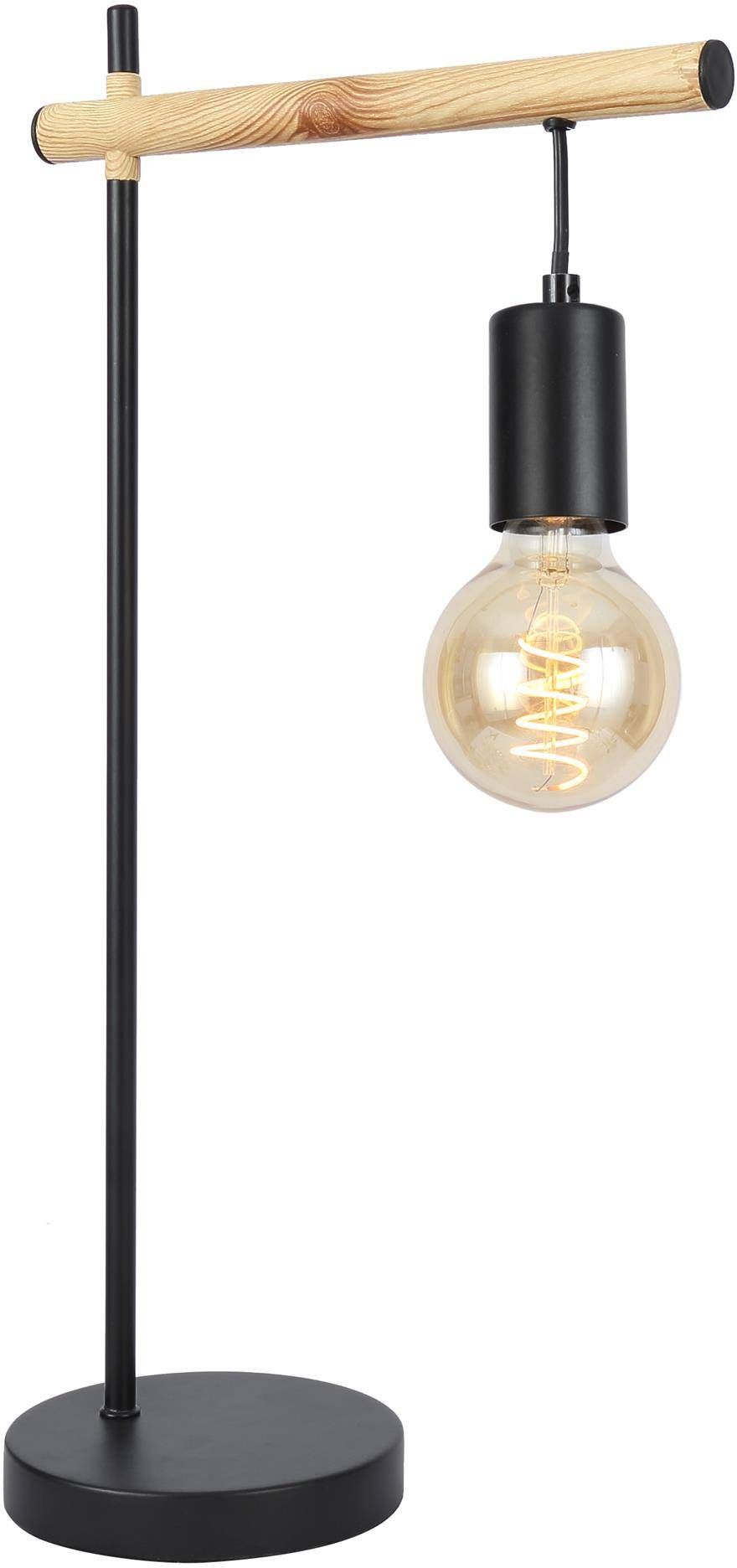 Candellux Izzy tafellamp 1x60 W zwart-hout 41-80042