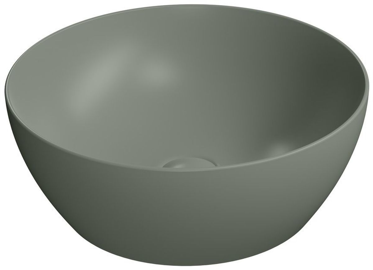 GSI Pura wastafel 42x42 cm rond opbouw groen mat 885104