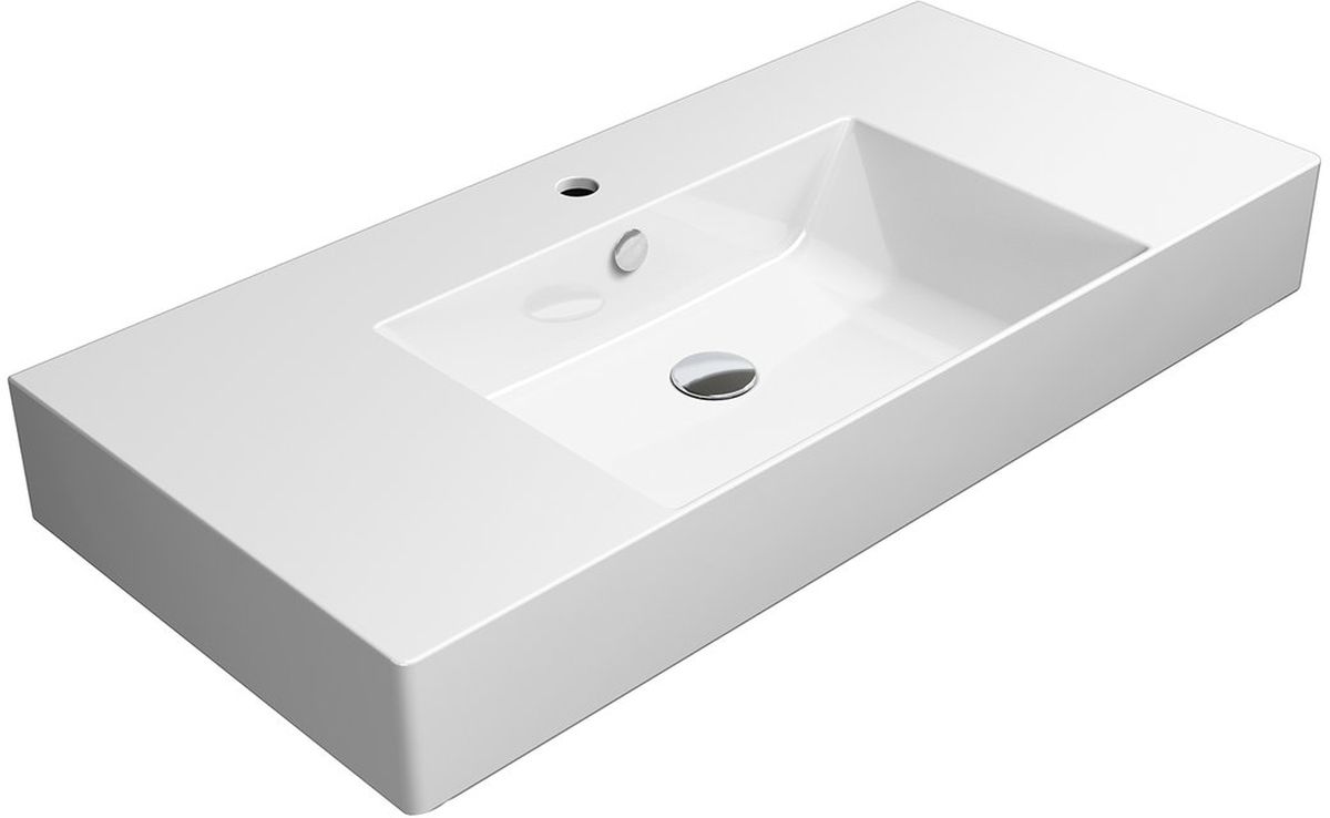 GSI Kube X wastafel 100x47 cm rechthoekig klassiek wit glans 9451111