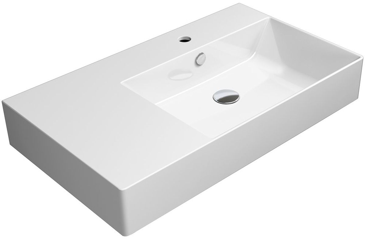 GSI Kube X wastafel 80x47 cm rechthoekig klassiek wit glans 9457111