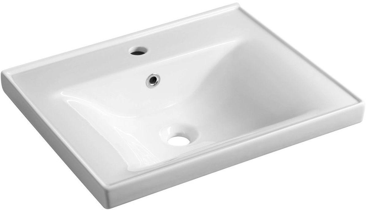Aqualine Sava wastafel 55x46 cm rechthoekig klassiek-meubel wit glans 2055