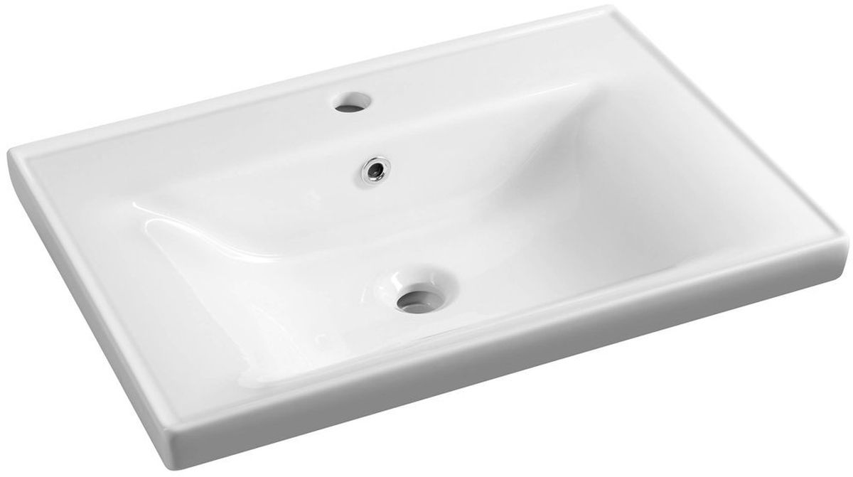Aqualine Sava wastafel 65x46 cm rechthoekig klassiek-meubel wit glans 2065