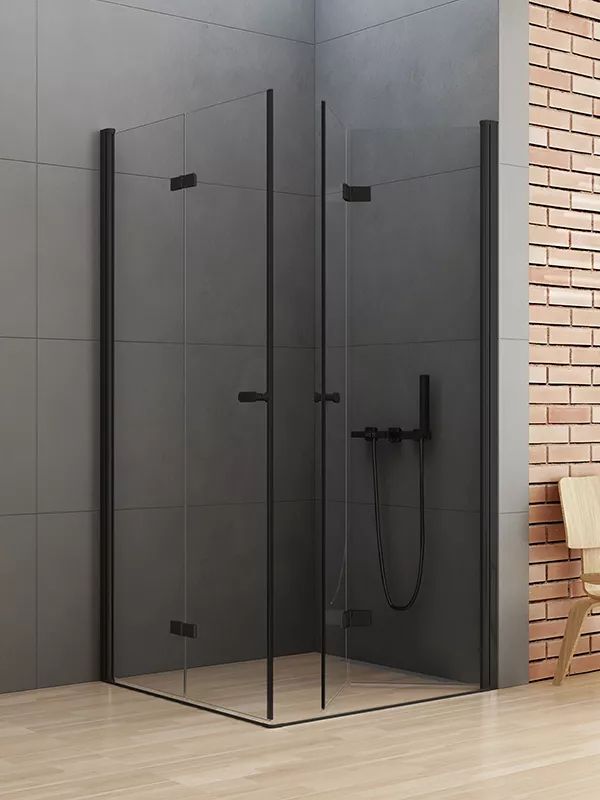 New Trendy New Soleo Black douchecabine 70x70 cm vierkant zwart mat/helder glas D-0233A/D-0237A