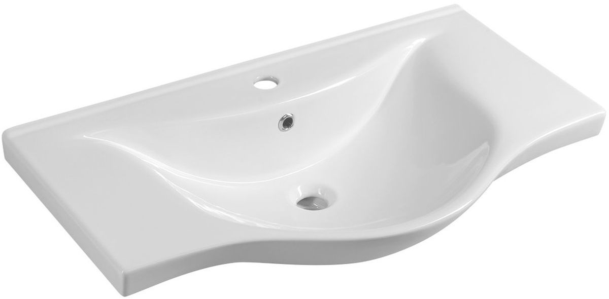Aqualine Zara wastafel 79.5x46 cm halfrond klassiek-meubel wit glans 10080
