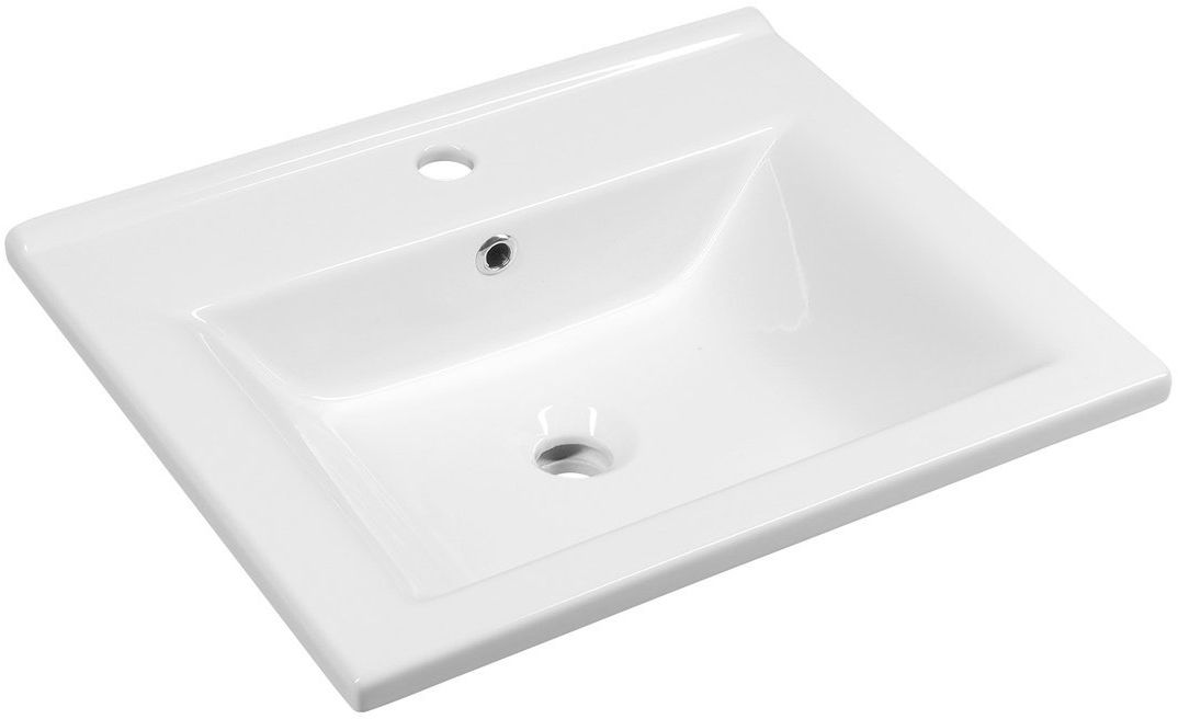 Aqualine Zuno wastafel 55x45 cm rechthoekig klassiek-meubel wit glans 9055