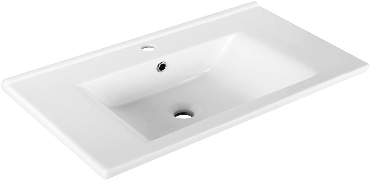 Aqualine Zuno wastafel 75x45 cm rechthoekig klassiek-meubel wit glans 9075
