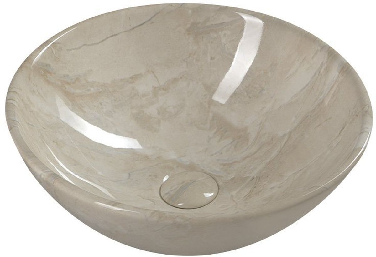 Sapho Dalma wastafel 42x42 cm rond opbouw brons/beige glans MM127