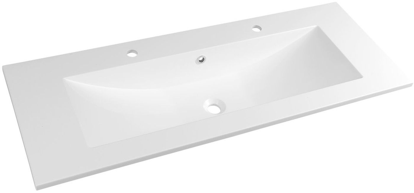 Sapho Yukon wastafel 120x45 cm rechthoekig inbouw wit glans YU122
