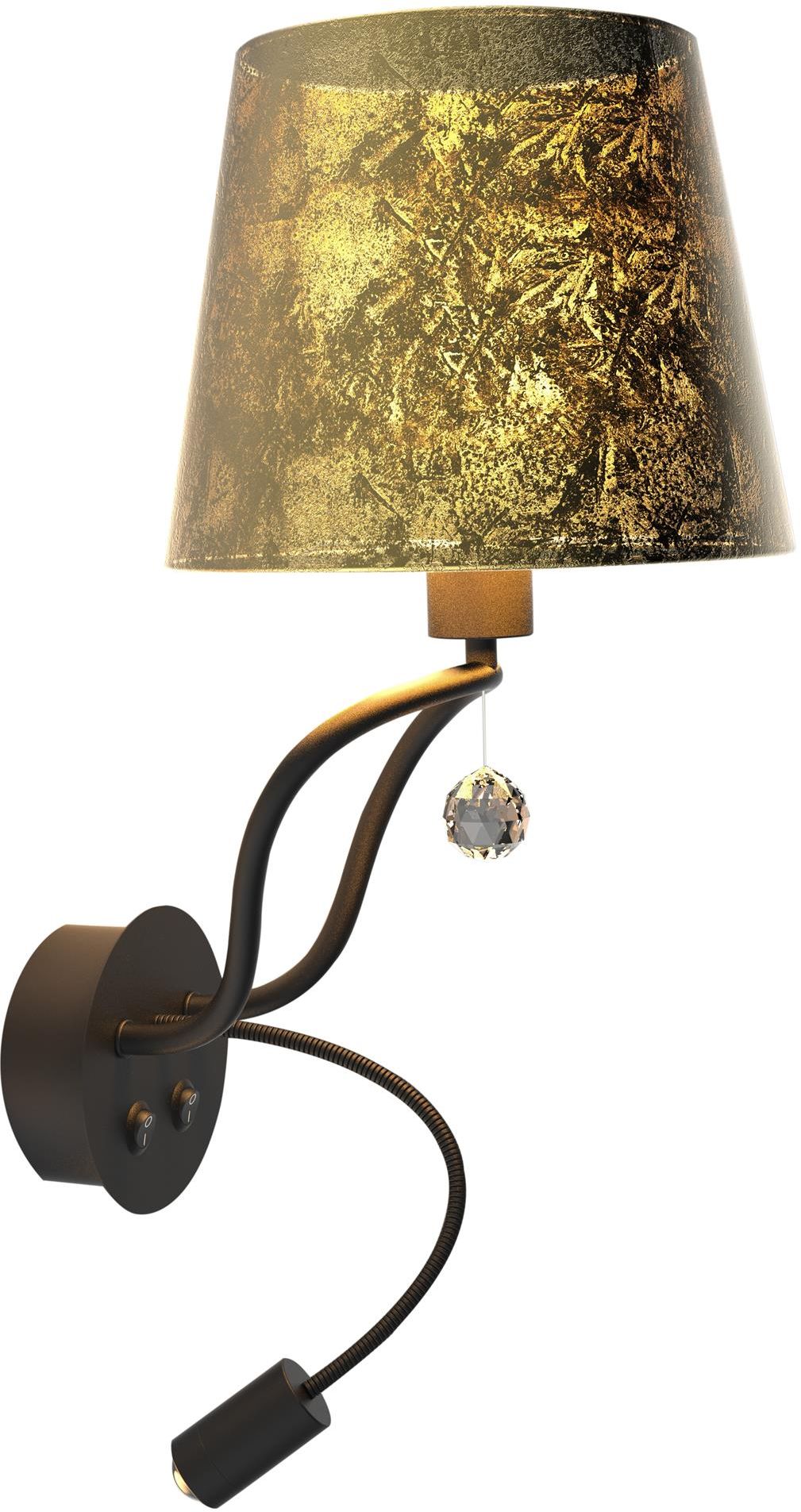 Apeti Saria wandlamp 2x8 W zwart-gouden A0029-220