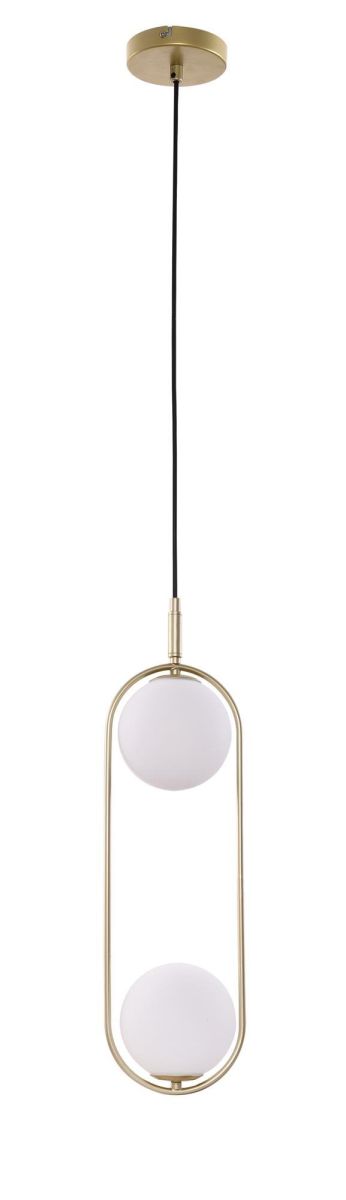 Candellux Cordel hanglamp 2x28 W wit-messing 32-73464