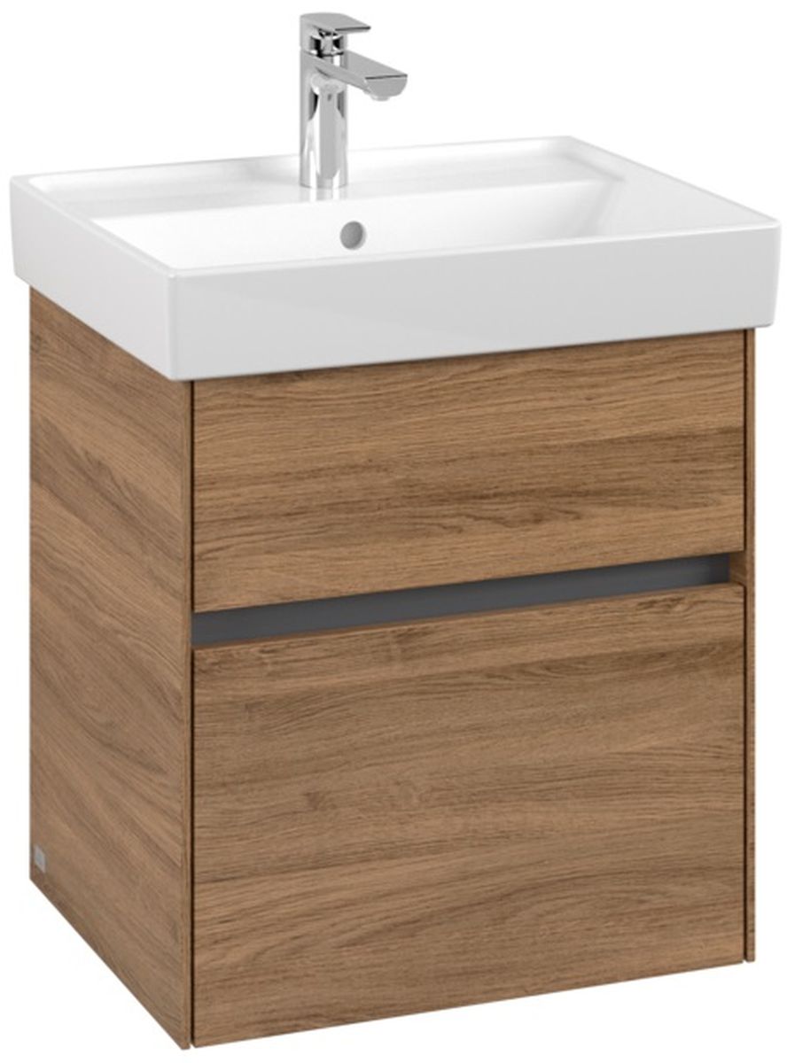 Villeroy & Boch fienro kast 51x41.4x54.6 cm hangend onder de wastafel eik C00700RH