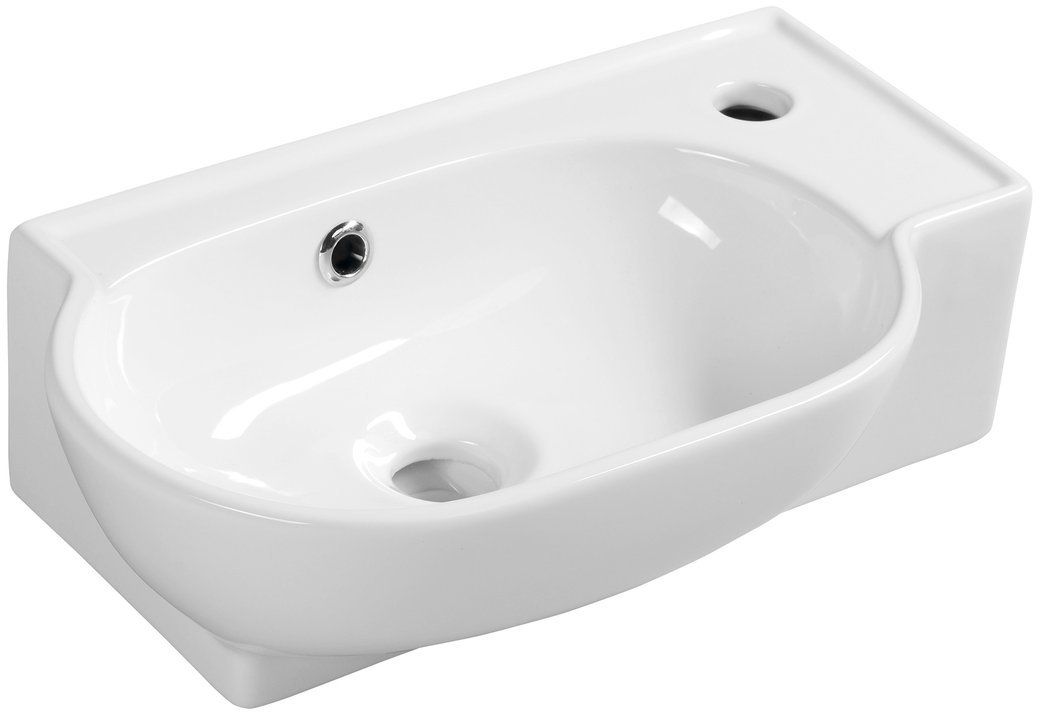 Sapho Small wastafel 45x27.5 cm klassiek-opbouw wit glans 3045
