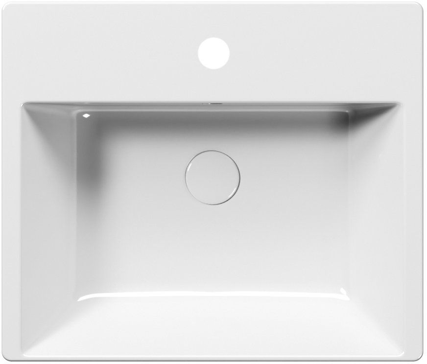 GSI Kube X wastafel 55x47 cm rechthoekig inbouw wit glans 9434111