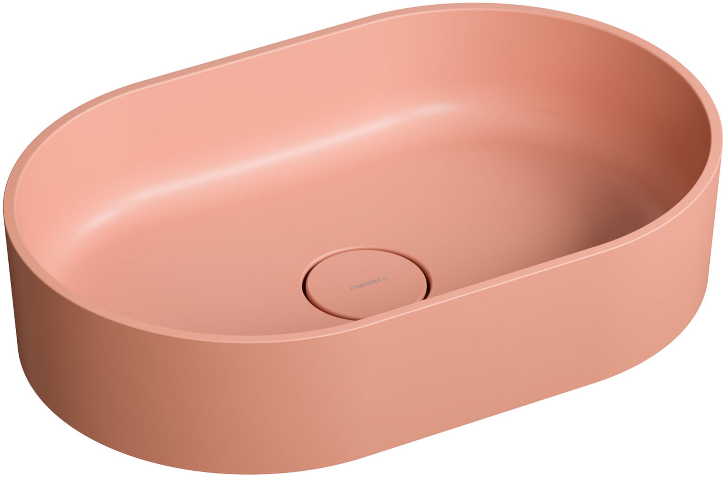 Omnires Ovo M+ wastafel 55x36 cm ovaal opbouw roze mat OVOUNCO