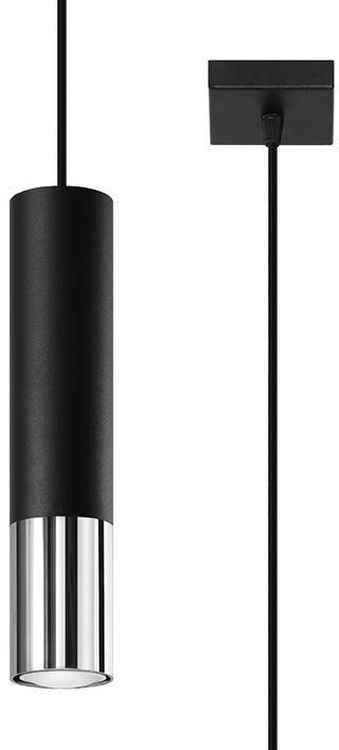 Sollux Lighting Loopez hanglamp 1x40 W zwart-chroom SL.0940