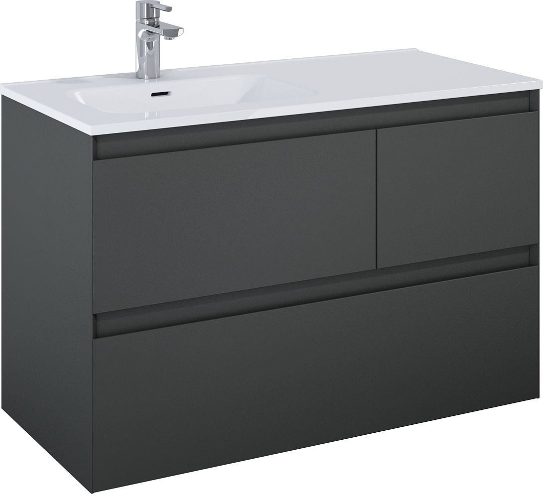 Elita Split kast 100x45.8x63.5 cm hangend onder de wastafel antraciet RE011006156010