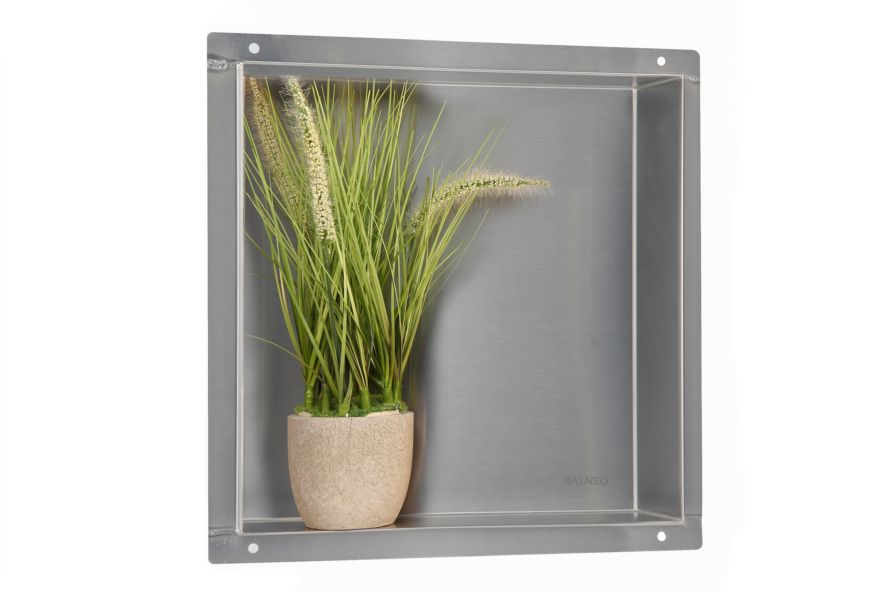 Balneo Wall-Box No Rim Inox inbouwplank 30 cm staal OB-IN2-NR