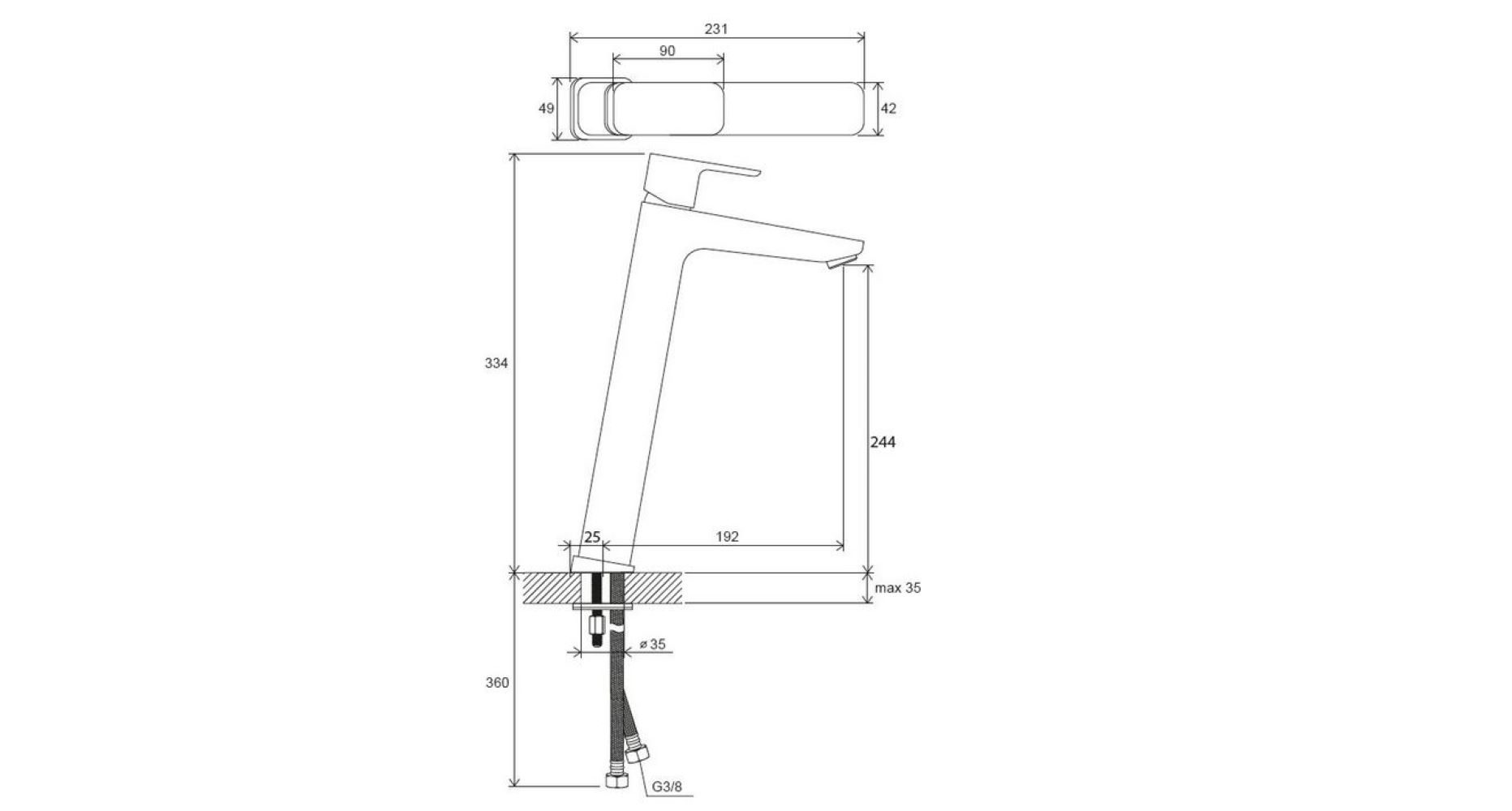 Ravak 10° wastafelkraan staand zwart X070151