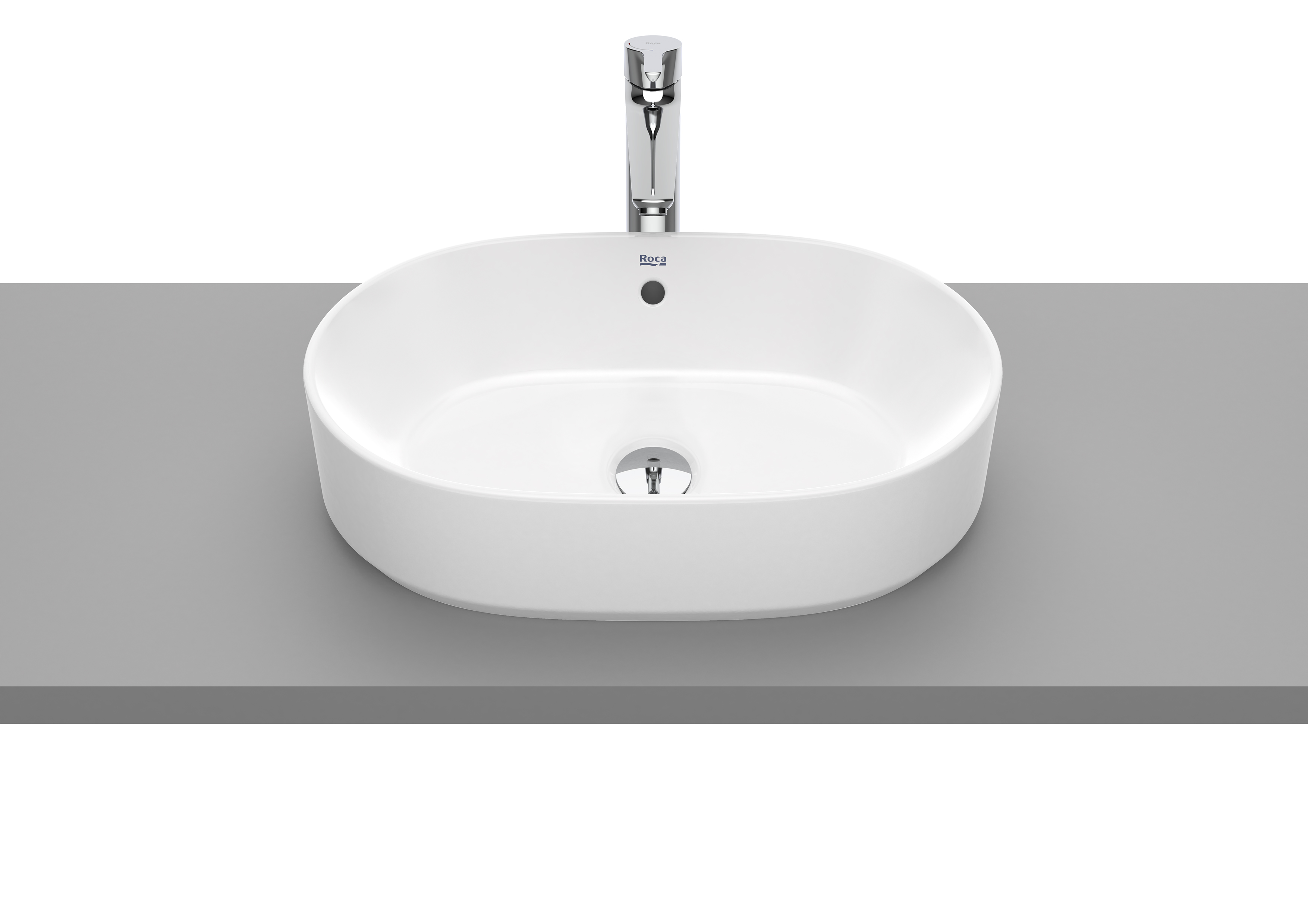 Roca Gap wastafel 55x39 cm ovaal opbouw wit glans A3270Y1S00