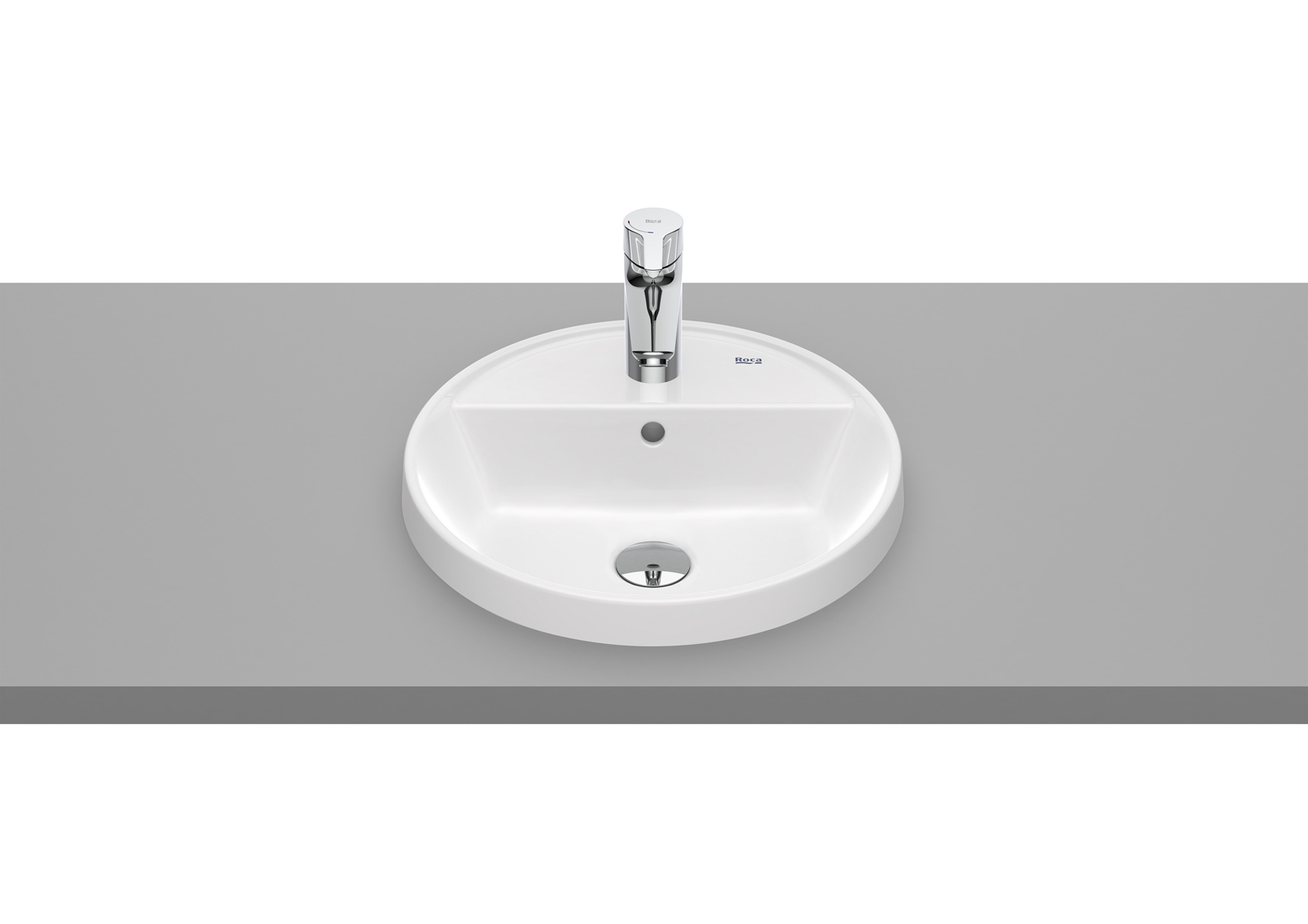 Roca Gap wastafel 40x40 cm rond inbouw wit glans A3270Y4S00