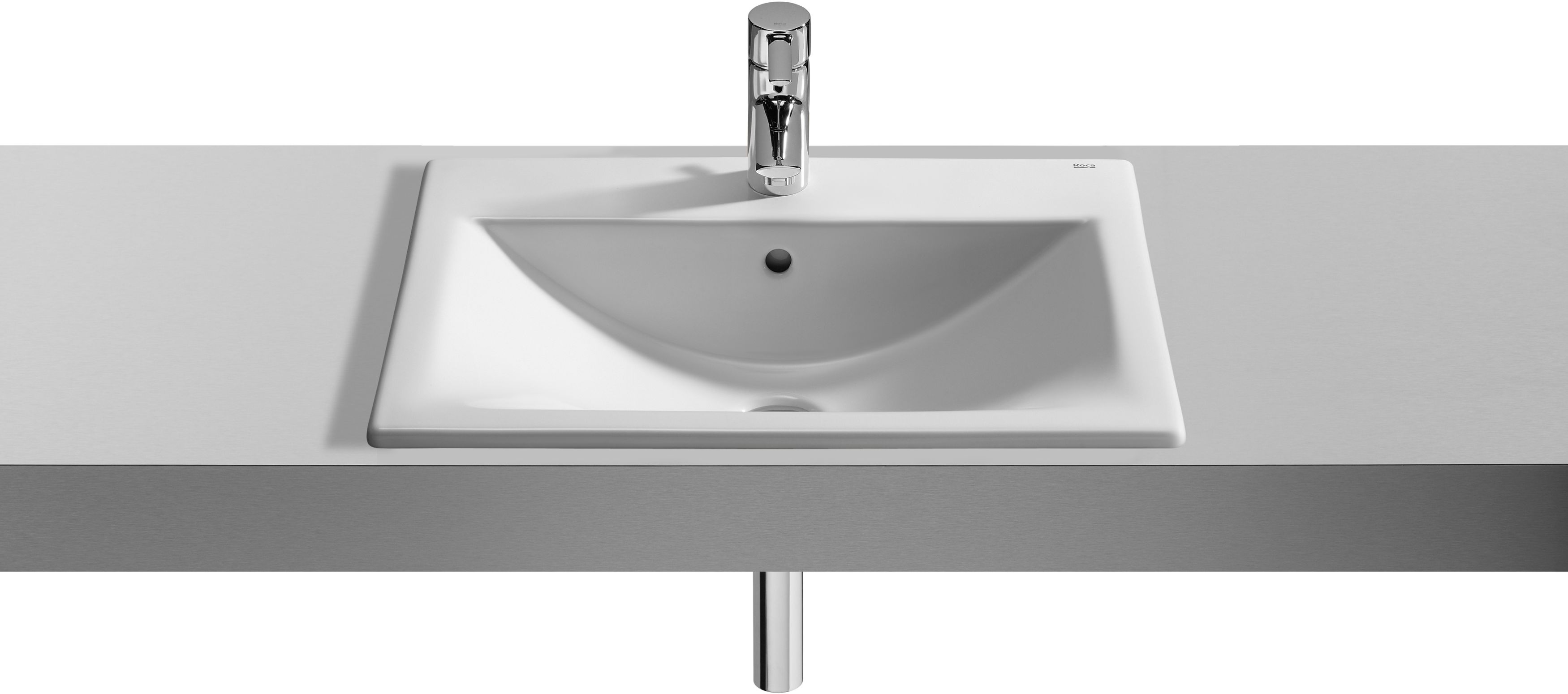 Roca Diverta wastafel 55x42.5 cm rechthoekig inbouw wit glans A327116S00