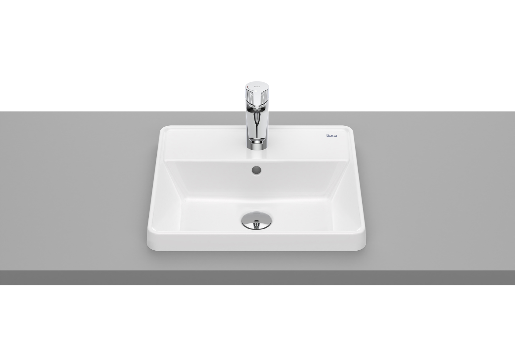 Roca Gap Square wastafel 42x39 cm rechthoekig inbouw wit glans A3270Y9S00