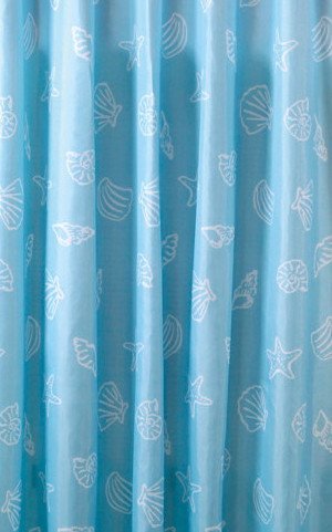 Aqualine douchegordijn 200x180 cm wit-blauw ZP006