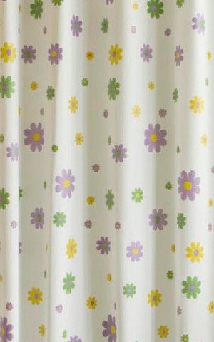 Aqualine douchegordijn 200x180 cm wit-meerkleurig ZV014
